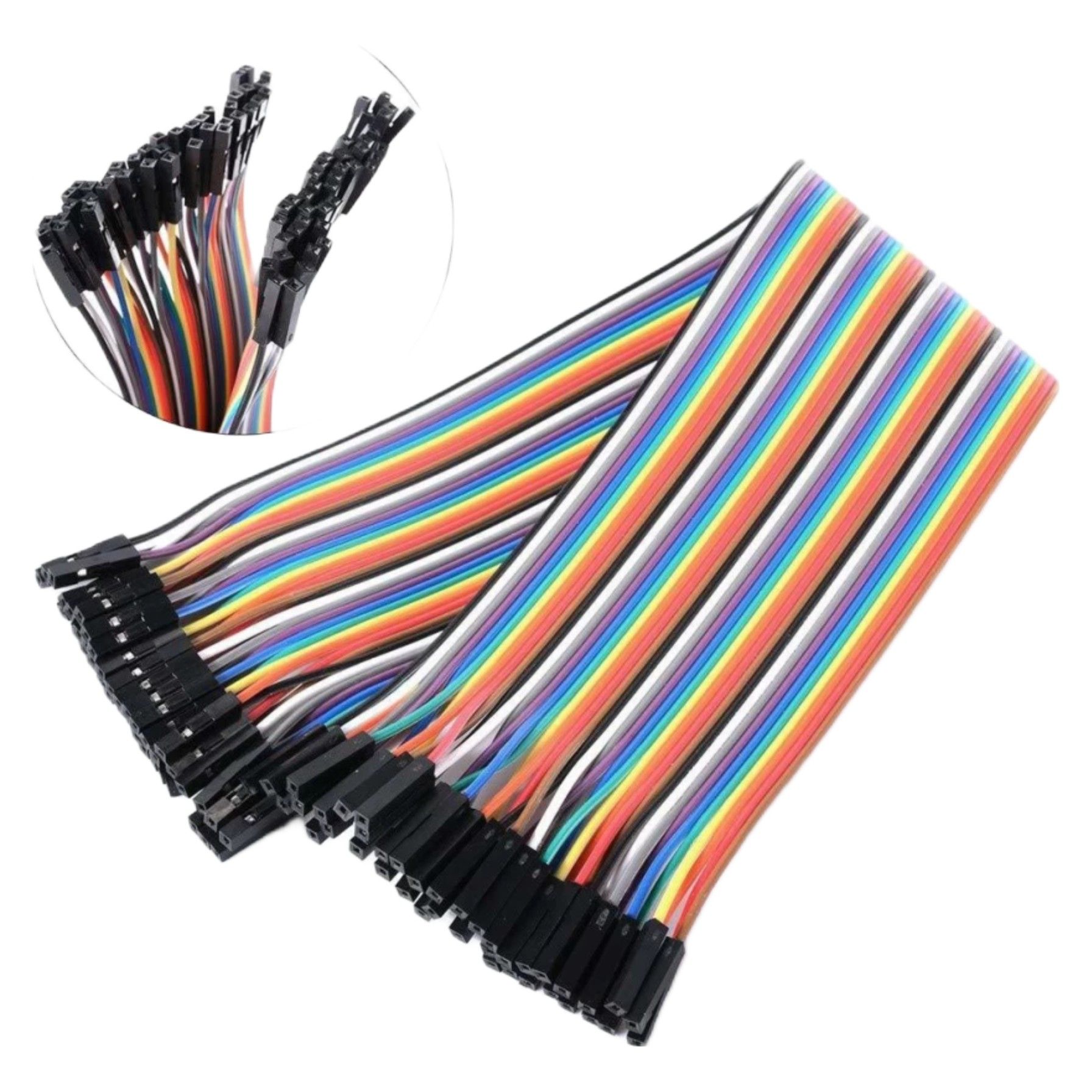 Female To Female Breadboard Jumper Wire - 20 cm - 40pcs | Daraz.lk