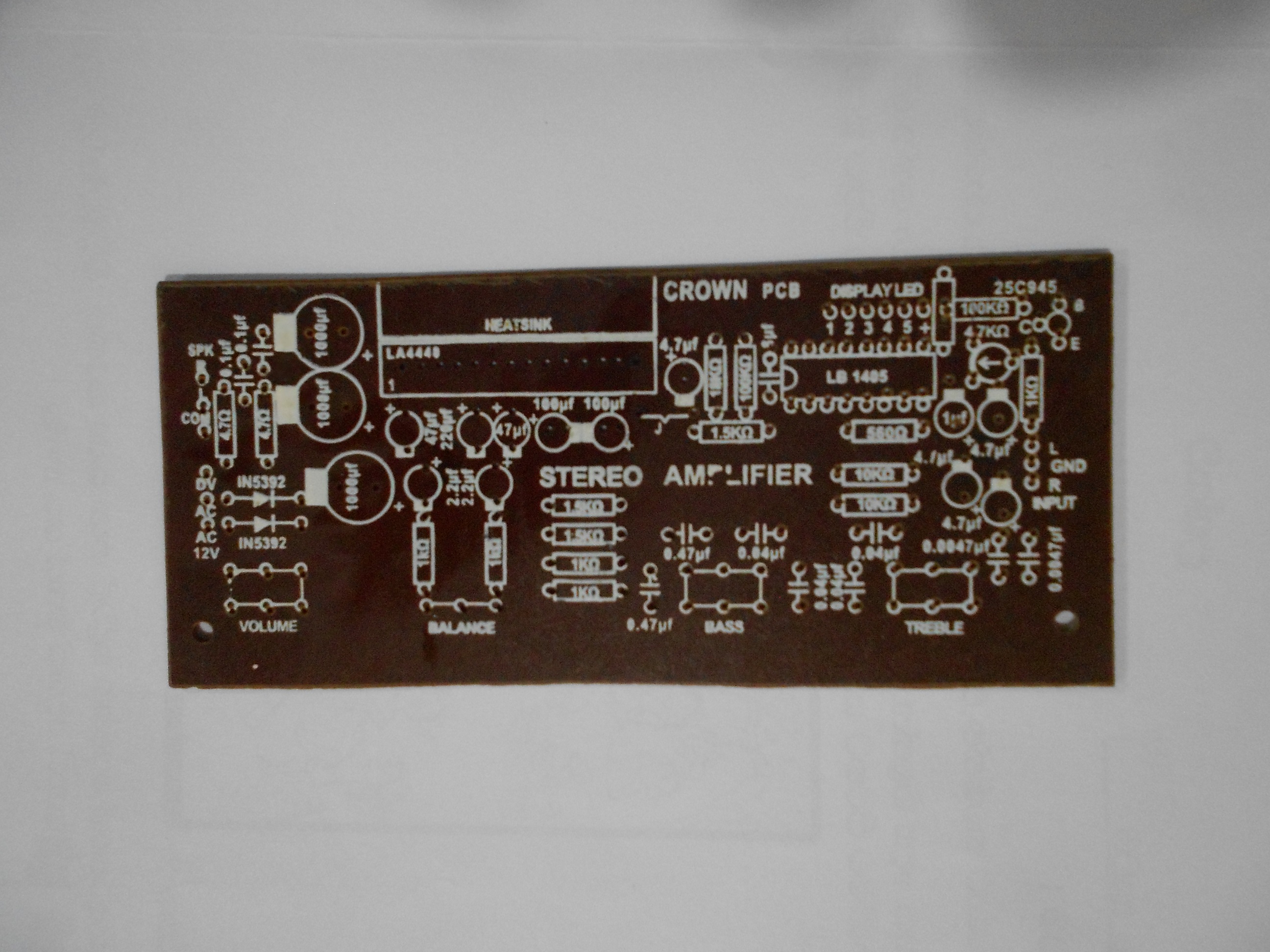 LA 4440 Stereo Amplifier (10W+10W) Single IC PCB Board Only Production