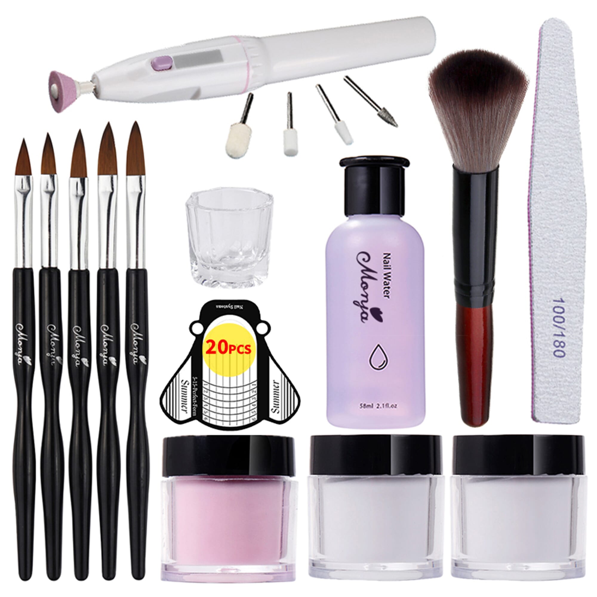 2pcs set Nail Art Brush Uv Gel Painting Drawing Manicure Pen Tools Diy