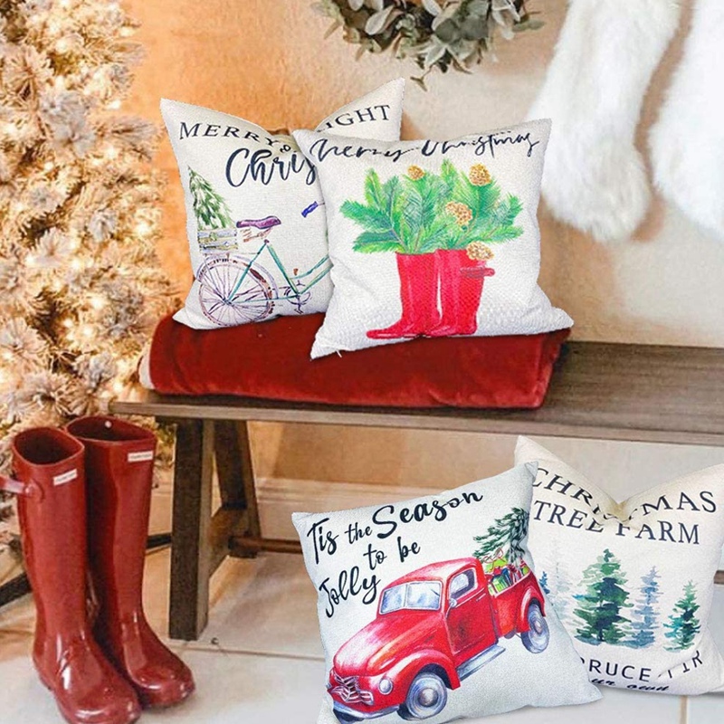 red christmas pillow covers