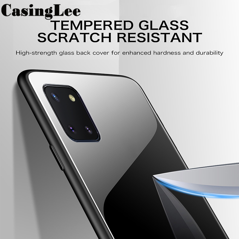 Casinglee For Samsung Galaxy Note 10 Lite case Glass silicon Full Protection Tempered Glass Back cover for Samsung Note 10 Lite Phone cases For girls and Boys. 