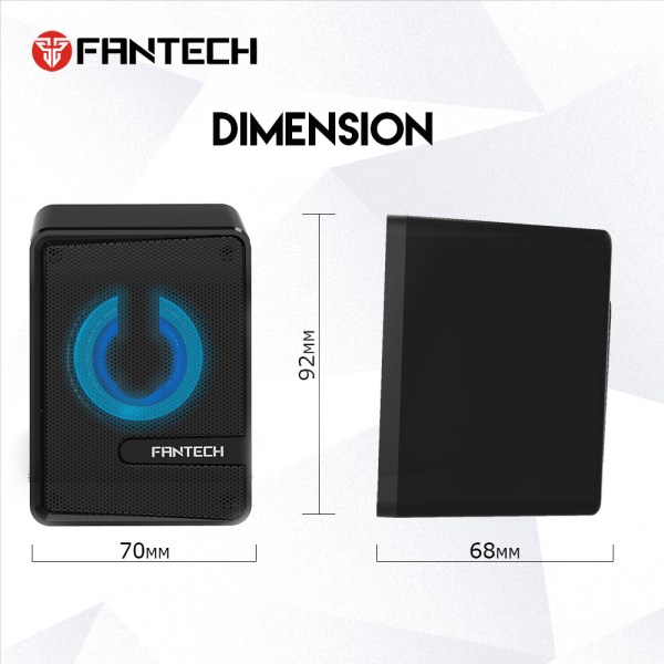 FANTECH GS203 Computer Speaker Mini RGB Lighting Speaker HIFI Subwoofer Speaker For Laptop Desktop Computer. 