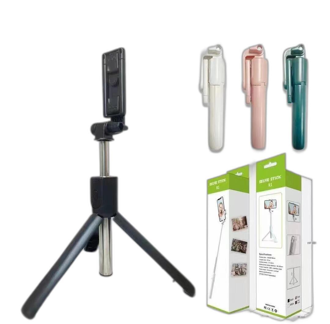 Wireless R1 Bluetooth Selfie Stick Remote Included, Hold up stand Selfie Stick. 
