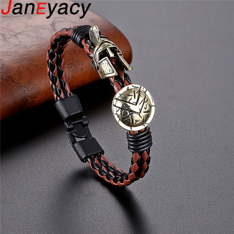 2019 Spartan Helmet Men Bracelet Europe Jewelry Retro Women Bracelet Ladies Brave Knight Bracelet Fine
