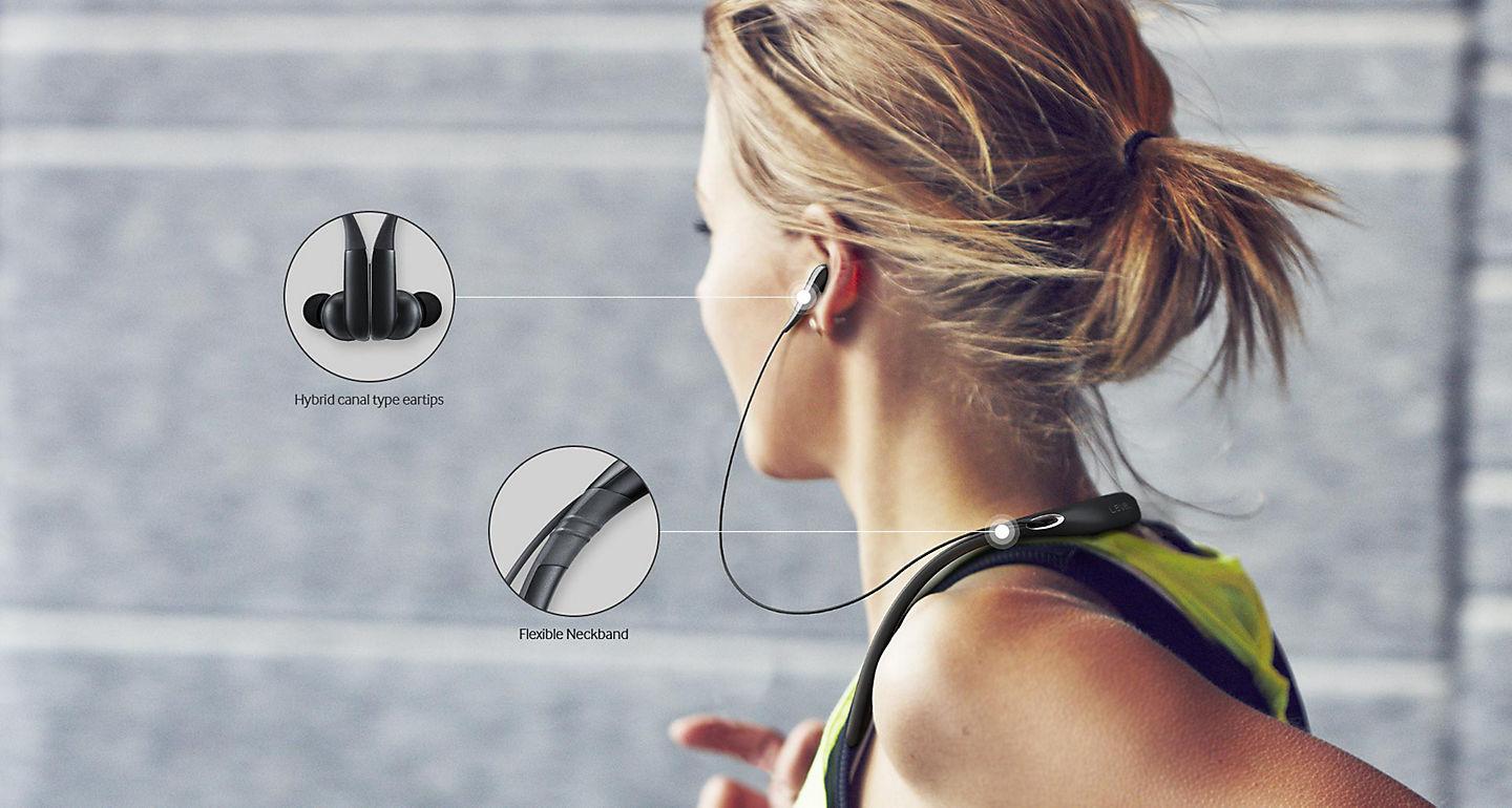 Samsung U Flex Bluetooth Wireless In-ear Flexible Headphones with Microphone, Black.. 
