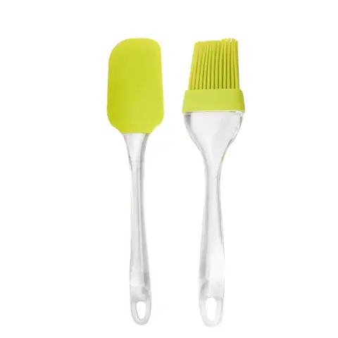Cake Baking Spatula And Brush Set cake spatula and brush Silicone Spatula and Two Piece of Pastry Brush Set Special for Cake Mixer, Cooking, Baking, Glazing, Oil Brush for Cooking Silicon, Oil Brush for Kitchen Use (Random Color). 