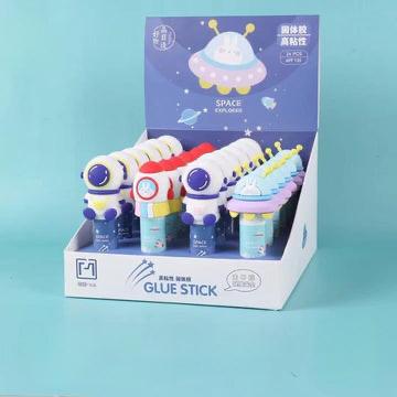 Space Explorer Gluestick ( Caeative Solid Adhesive Stationary Kawaii Cartoon Animal Silicone Head 8G Solid Adhesive)