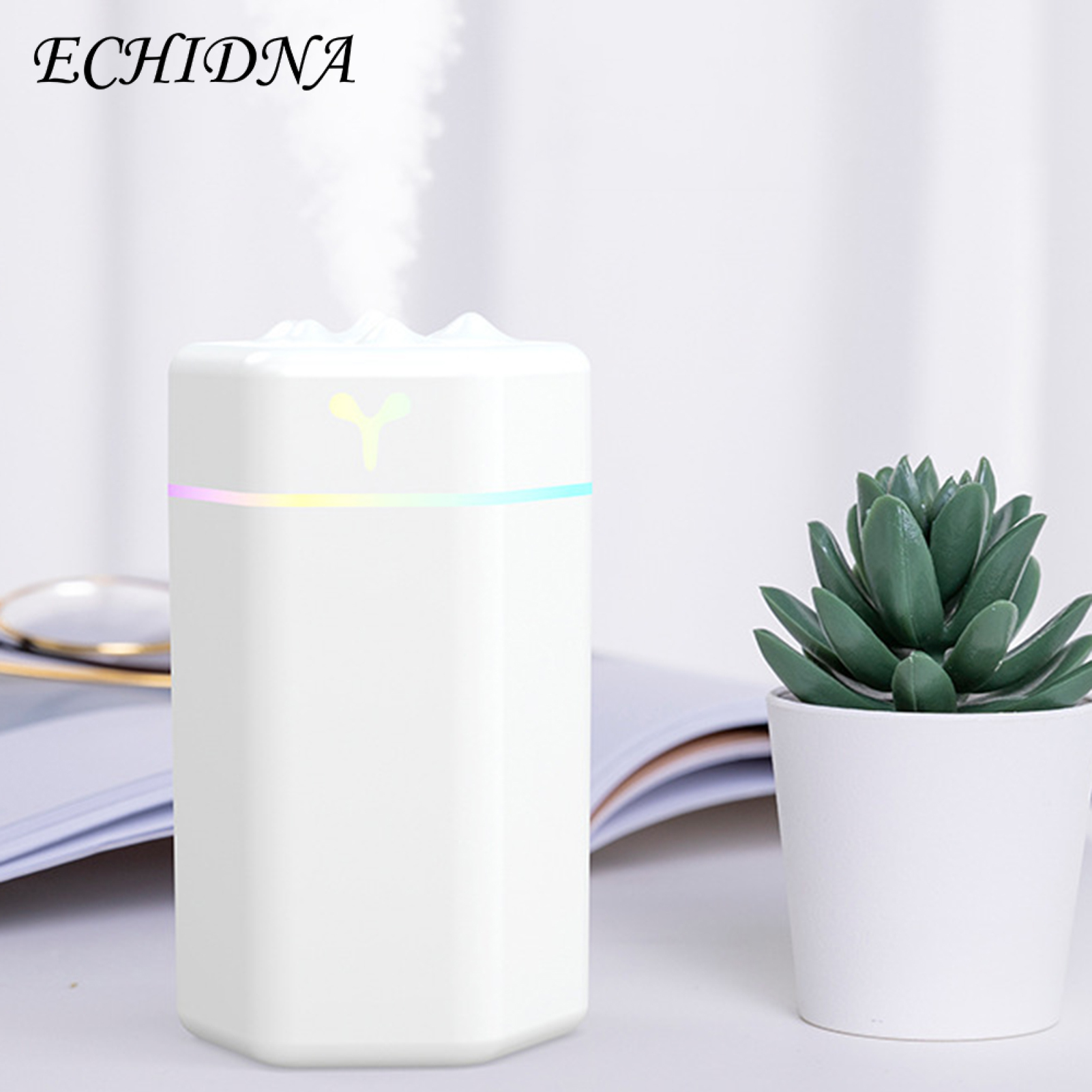 1 Set 260ML USB Humidifier Fine Atomization Continuous/Interval Spray Heavy Fog Colorful Night Light Silent 4.5W Air Diffuser for Home. 