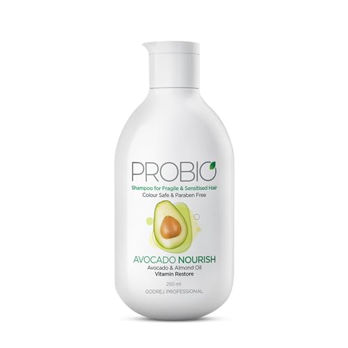 Godrej Professional Probio Avocado Nourish Shampoo (250ml) | For Fragile Hair | No Paraben | with Avocado & Almond Oil(FROM INDIA)JEZ