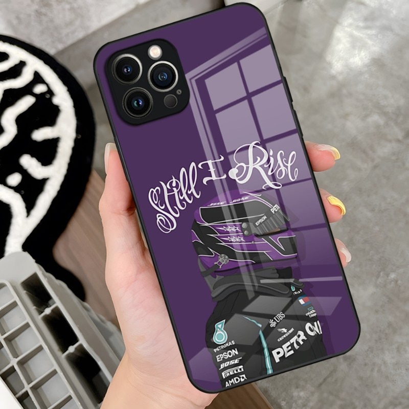 Lewis Hamilton F1 44 Phone Case For IPhone 15 Pro 14 13 12 11 Mini X XS XR Max 6 8 15pro Plus SE 2020 Glass Design Cove. 