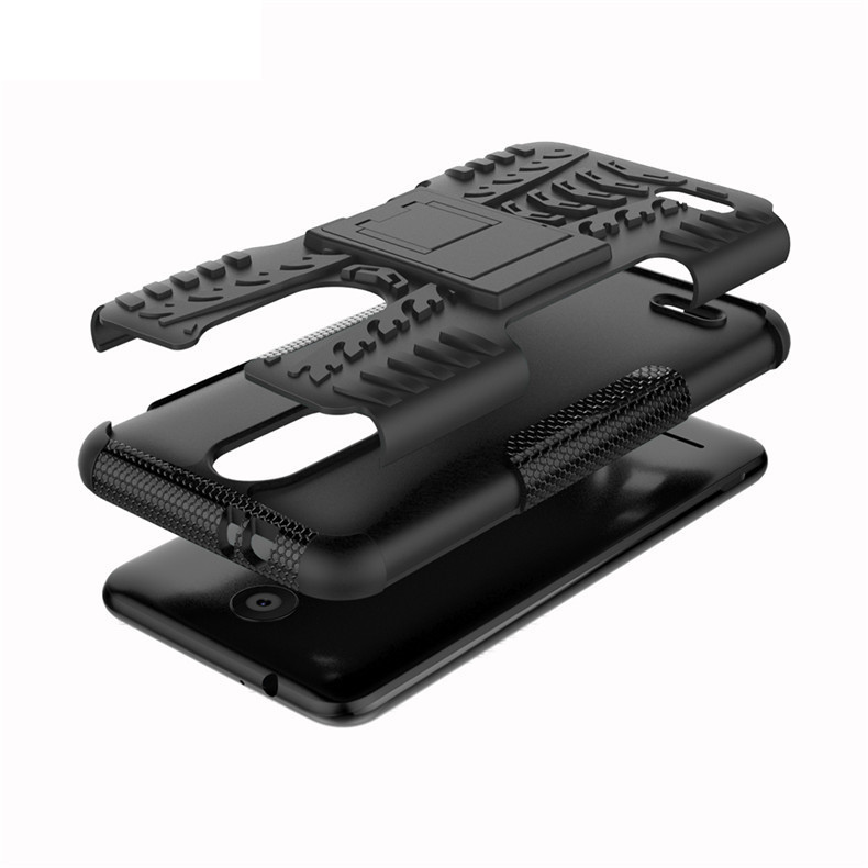 【ThinkWay】Silicone Durable Hard Plastic Case Stand For LG K10 (2017)/LV5 & LG K8 (2017)/LV3. 