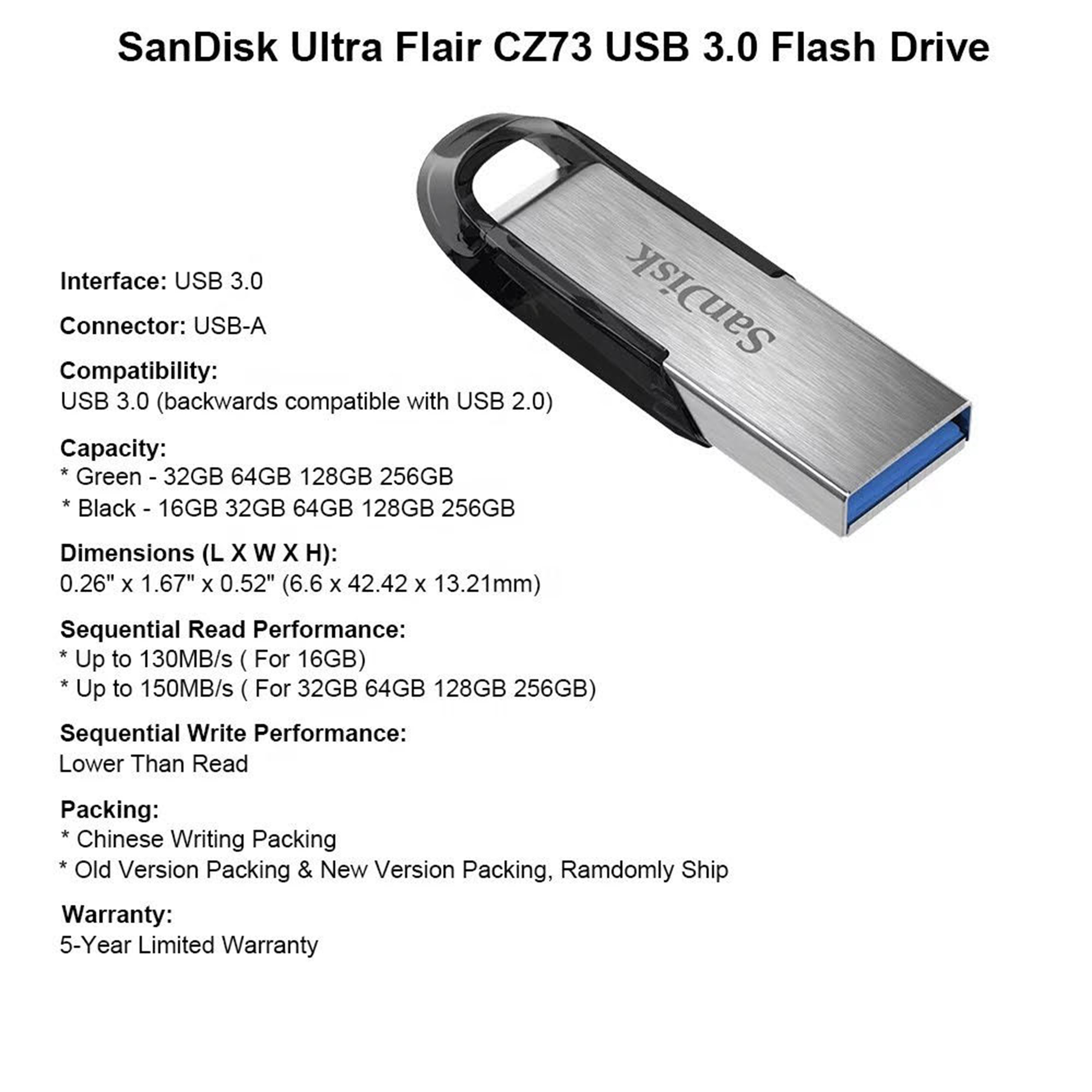 Sandisk Ultra Flair 3.0 16GB 32GB 64GB 128GB USB Pen Flash Drive. 
