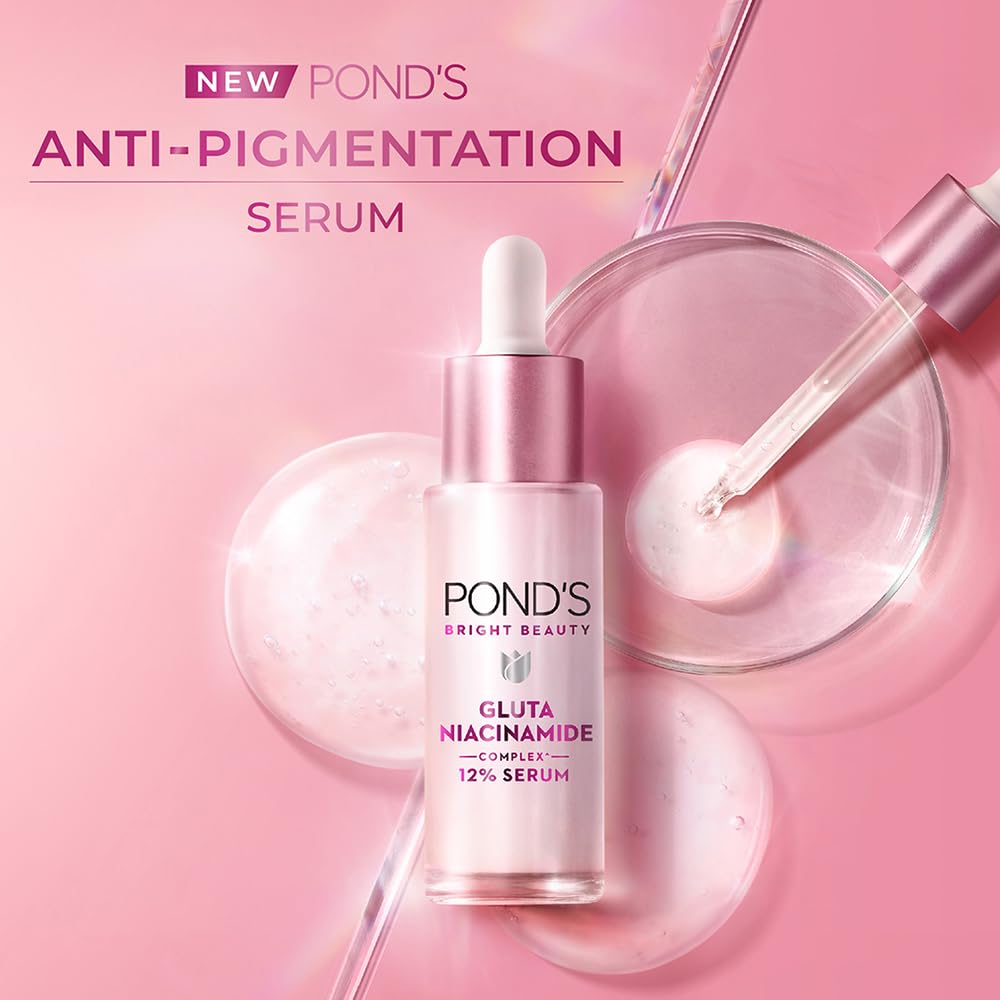 Pond's Bright Beauty Anti-Pigmentation Serum for Flawless Radiance with 12% Gluta-Niacinamide Complex SAM. 