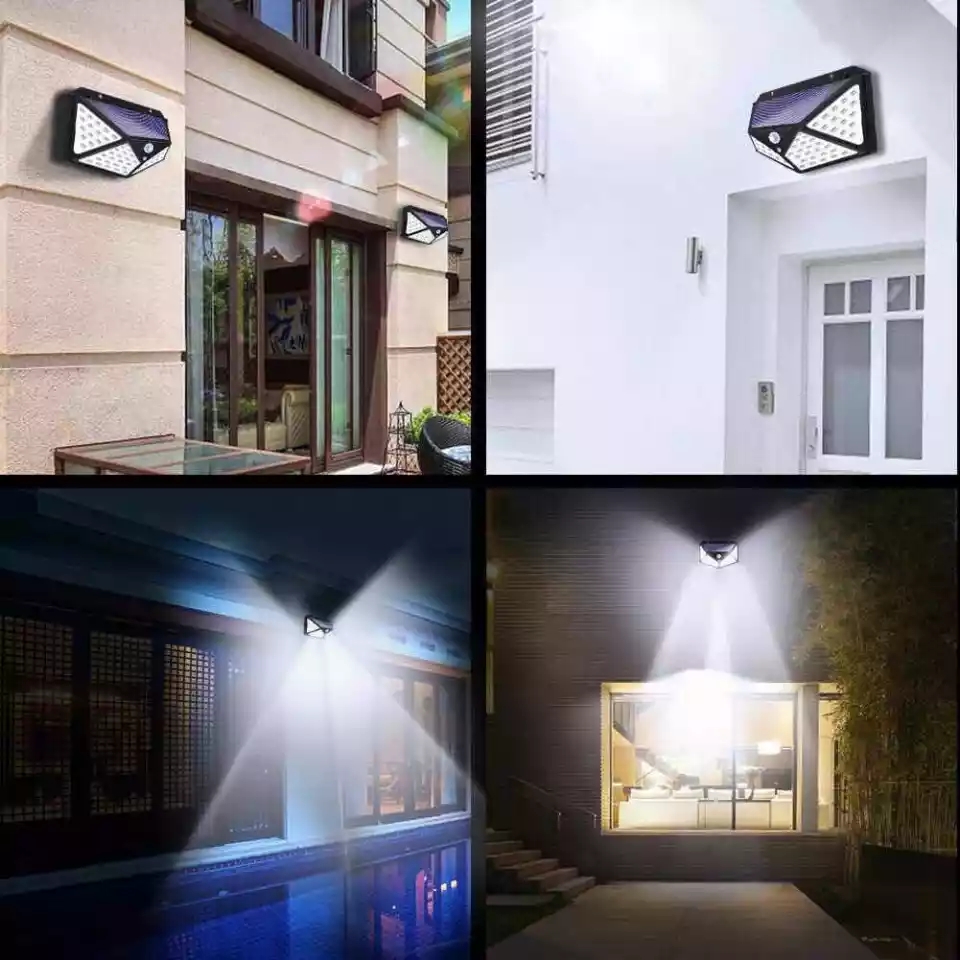 100 LED Solar Light Outdoor Solar Lamp PIR Motion Sensor Wall Light Waterproof Solar Powered Sunlight For Garden Decoration. 