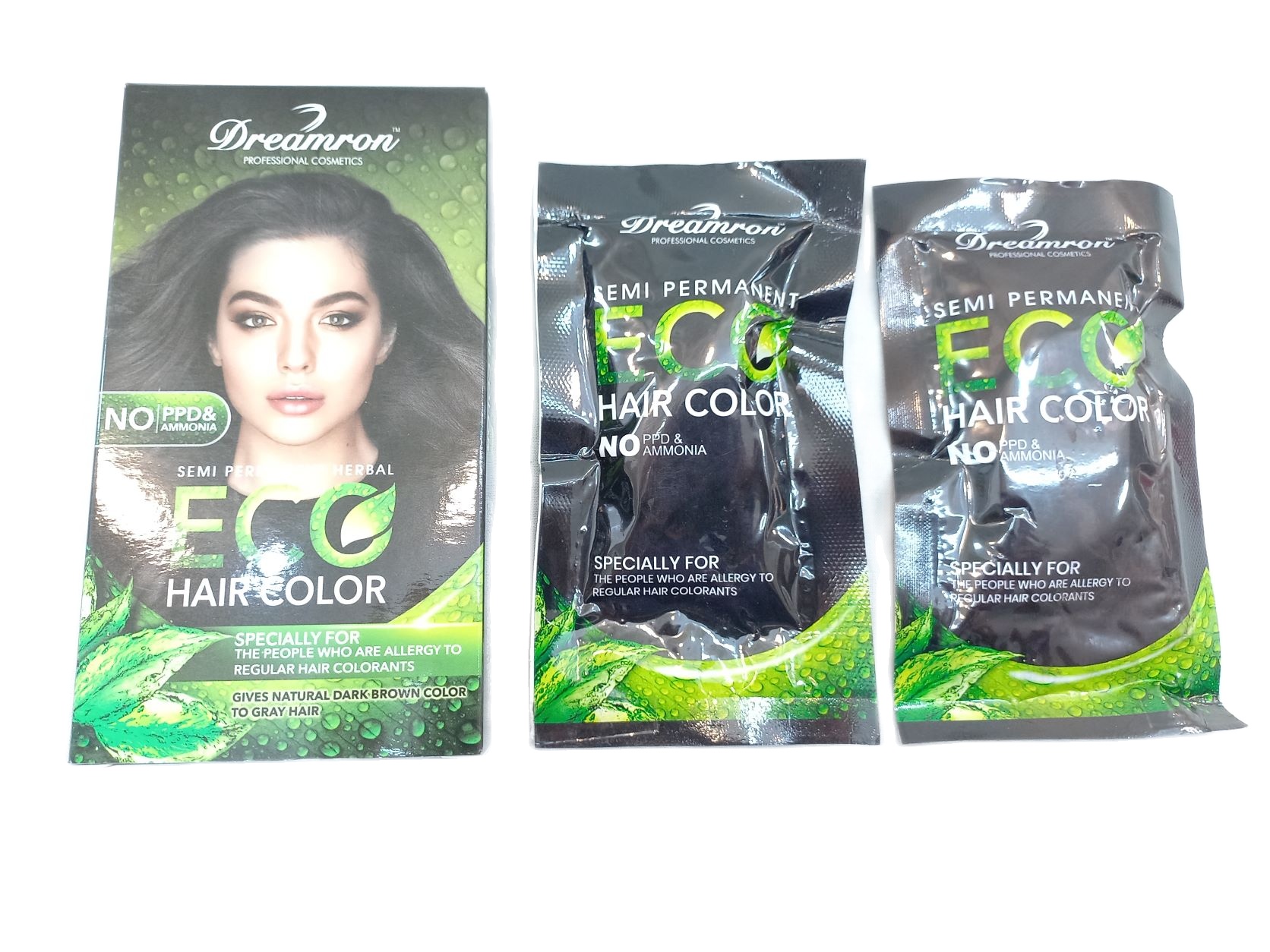 Dreamron No PPD Non- Allergic Semi Permanent Herbal ECO Hair Color (15gX4=60g). 
