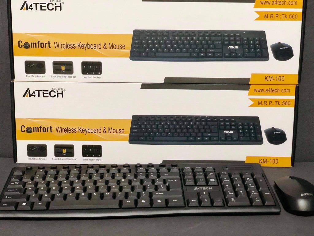 A4tech KM100 Wireless Keyboard with Mouse Daraz.lk