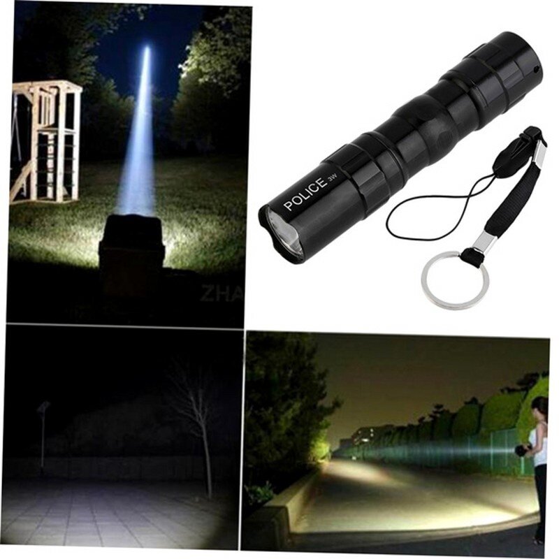 【ALLGOOD】Portable Ultra Bright 3W Police Torch Waterproof LED Mini Flashlights Outdoor flashlights AA Battery. 