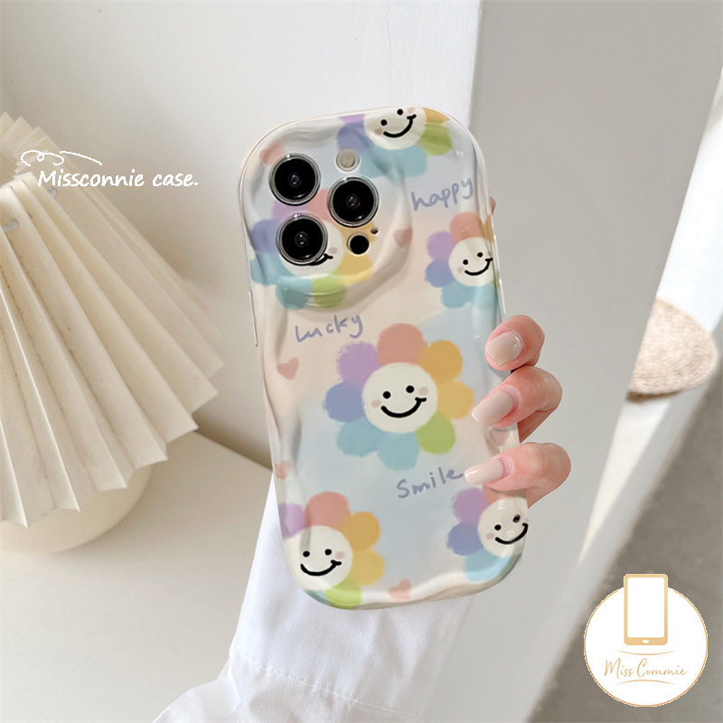 MissConnie Floral Case Compatible for iPhone 16 15 11 14 13 12 Pro Max XR 6s 6 7 8 Plus 7plus X XS Max SE 2020 3D Wavy Curved Edge Fresh Flowers Tpu Soft Shockproof Airbag Glossy Back Cover. 