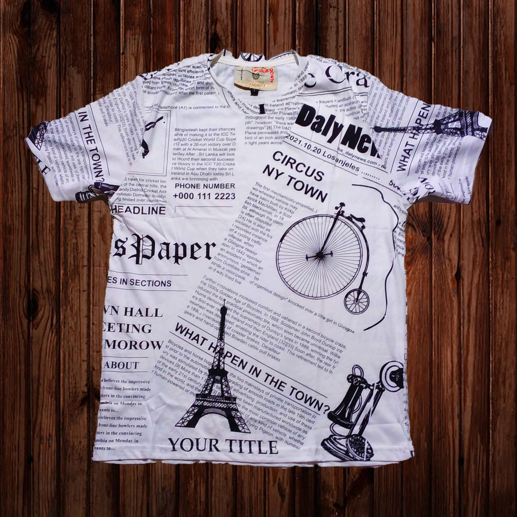 Newspaper Printed T Shirt Unisex Casual 100 Cotton Premium Quality T Shirt Color Not Wash off New Style New Trend News Paper Printed. Daraz.lk