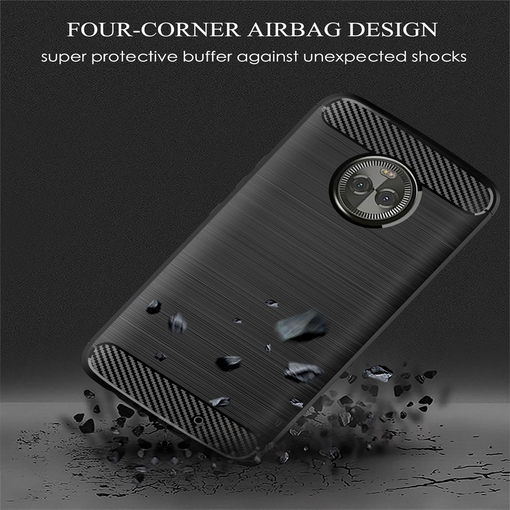 Leweisi Carbon Fiber Bumper Phone Case For Motorola Moto X4 Back Cover Coque Shockproof Protective. 