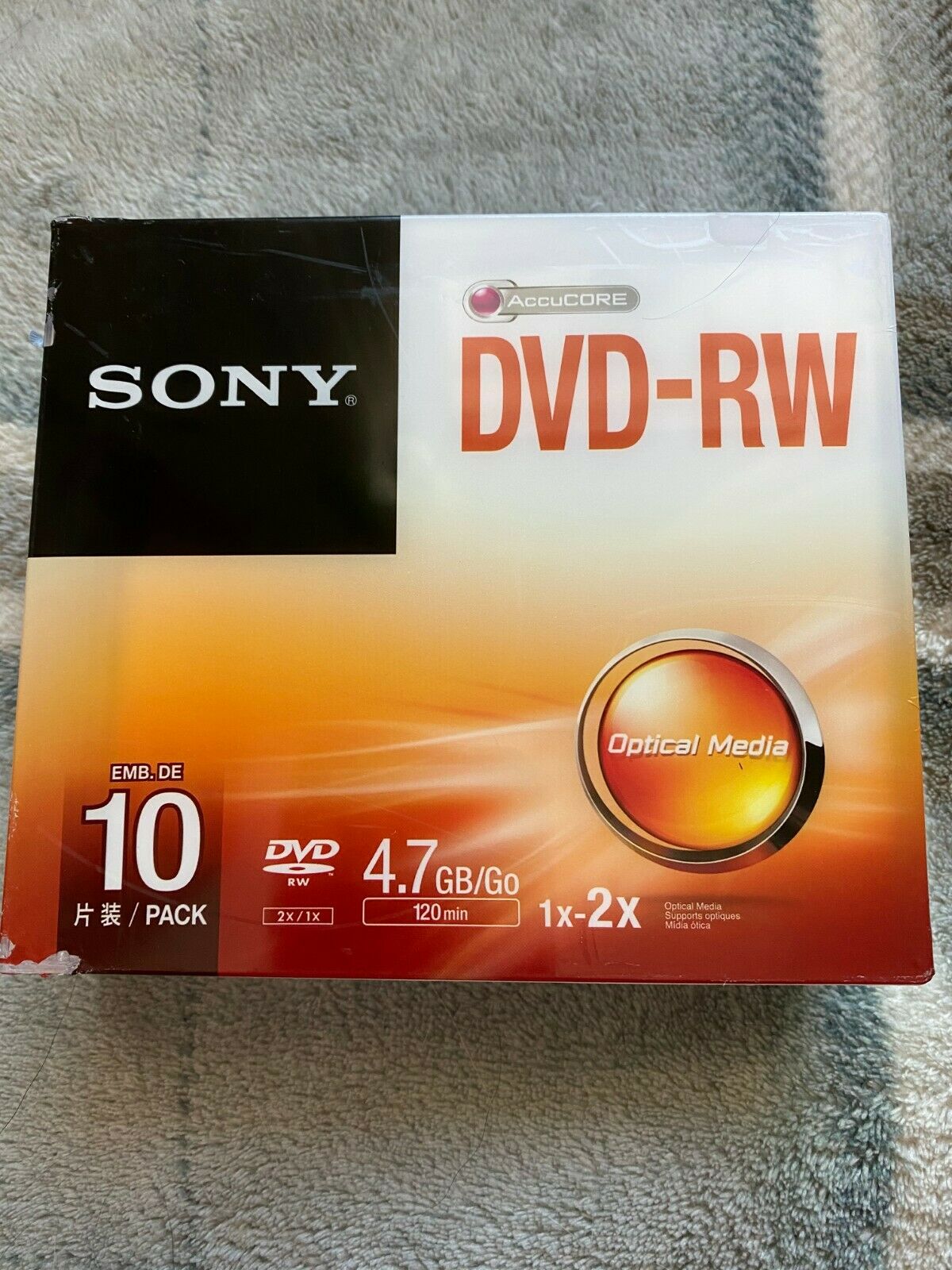 SONY DVD-RW 4.7GB x1Brand new and Sealed, 4x-10x, optical media
