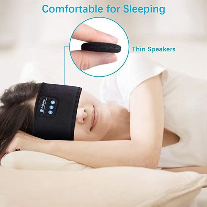Bluetooth Headphones Sports Sleeping Headband Wireless Music Eye Mask Elastic Sweatproof Headset for Travel and Relaxation. 