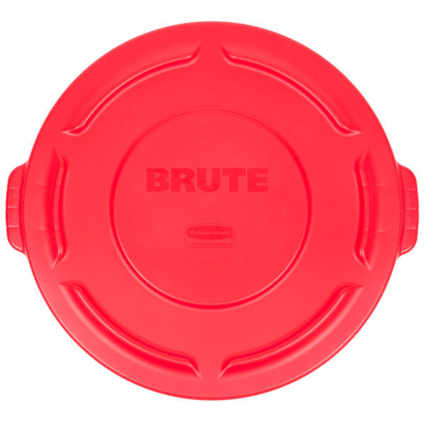 RUBBERMAID BRUTE Flat Lid for 20-Gallon Round Containers - RED