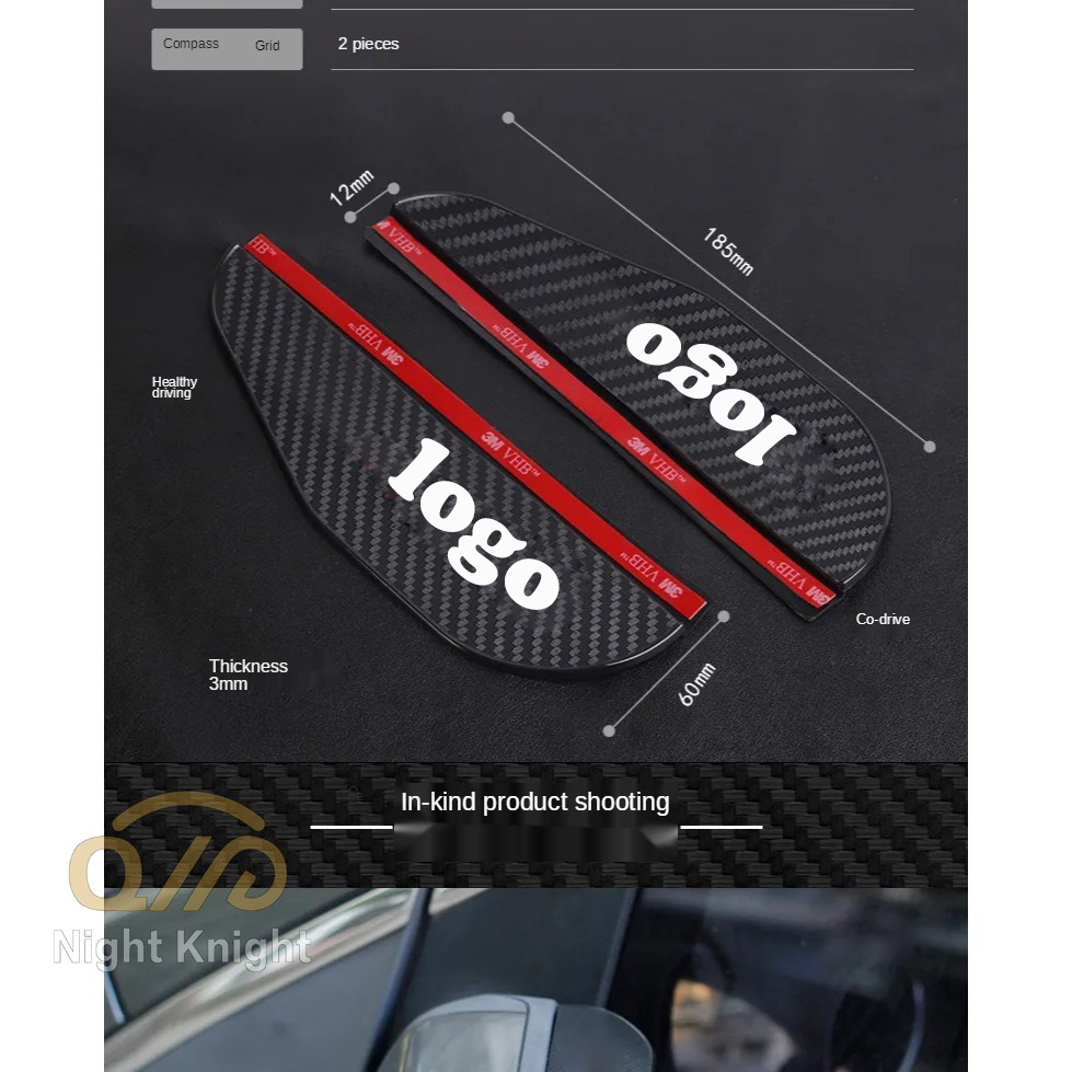 Night Knight MazdaCar Rearview Mirror Rain Eyebrow Suitable For Mazda speed CX-30 CX-8 Mazda3 CX-3 CX-9 Mazda6 CX-5 Mazda2. 