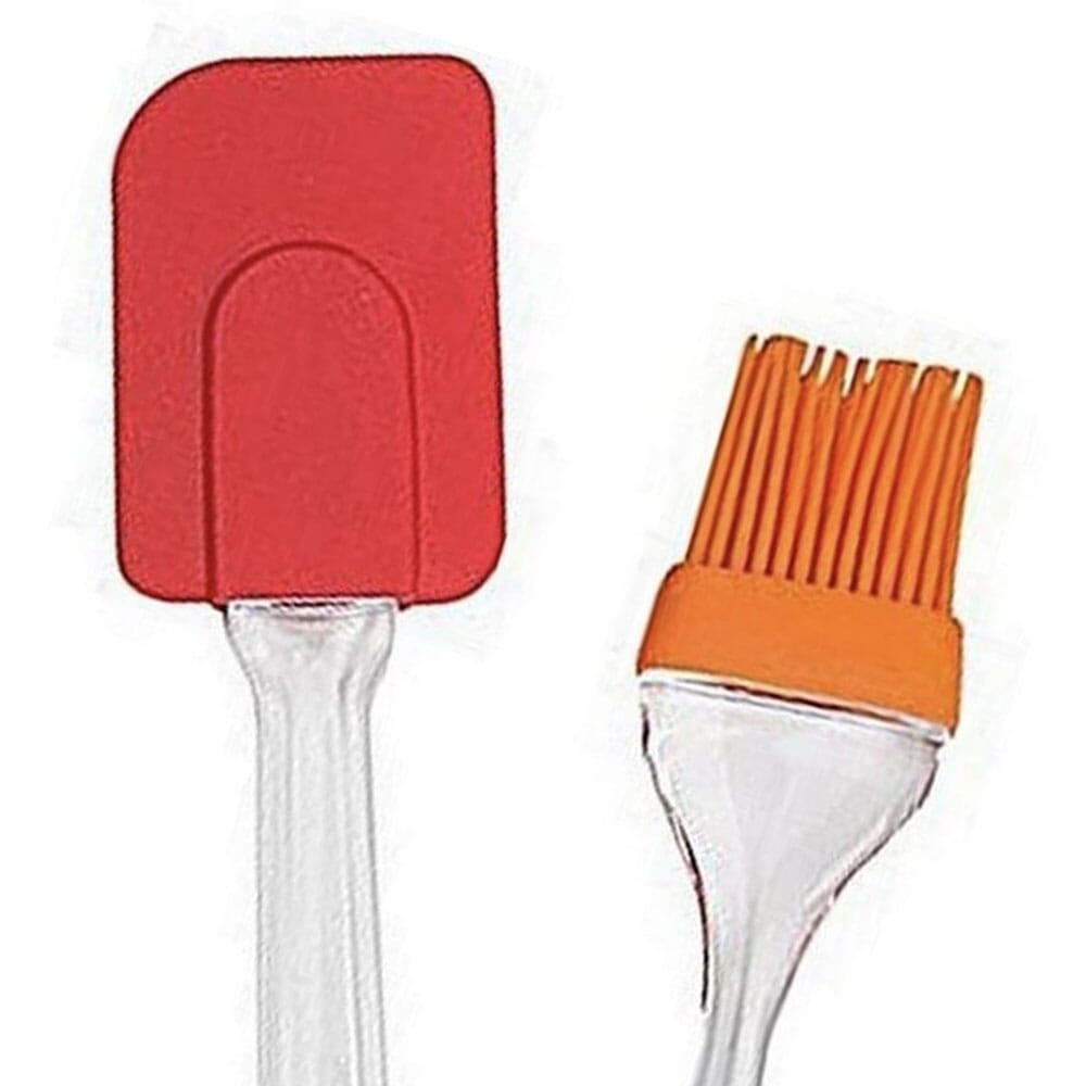 Cake Baking Spatula And Brush Set cake spatula and brush Silicone Spatula and Two Piece of Pastry Brush Set Special for Cake Mixer, Cooking, Baking, Glazing, Oil Brush for Cooking Silicon, Oil Brush for Kitchen Use (Random Color). 