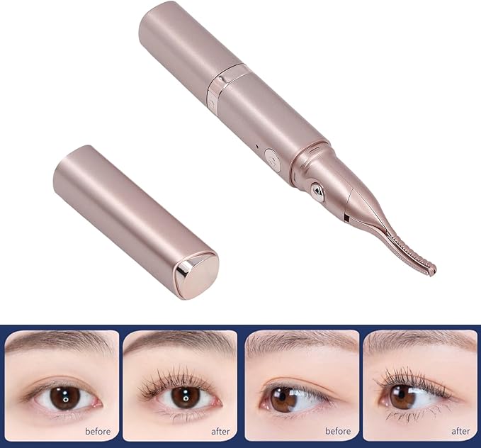 Safe to Use Eyelash Curler Usb Rechargeable Electric Eyelash Curler Trimmer Quick Heating 2-in-1 Multifunctional Tool for Perfectly Curled Lashes Groomed Brows Portable Easy to Use. 