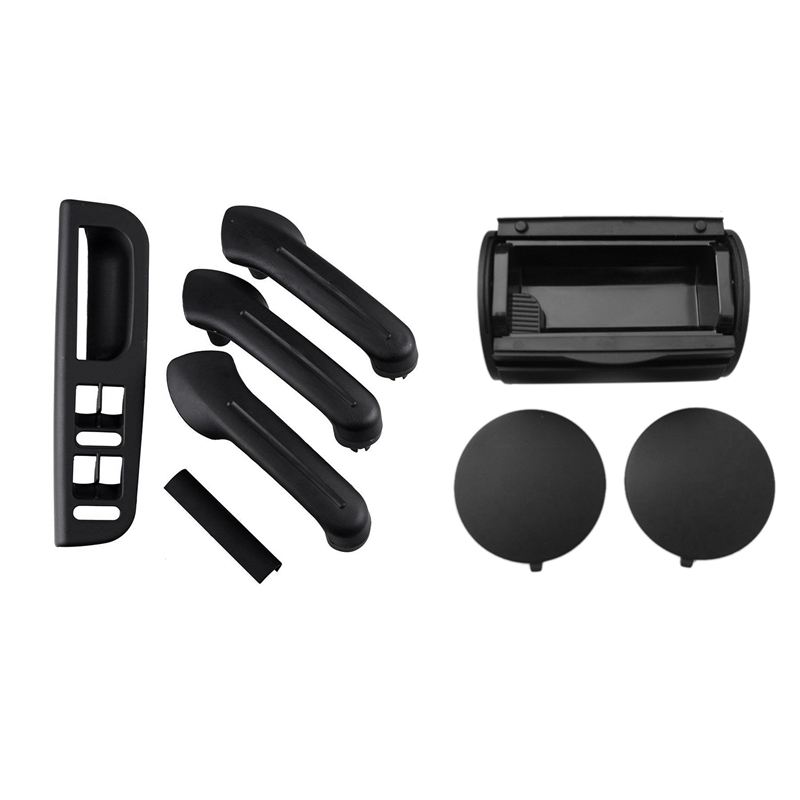 1 Set Inside Door Handle Door Armrest & 1Pcs Black Rear Ashtray Bin Ash Tray + Side Caps for Bora Jetta Golf 4 Mk4