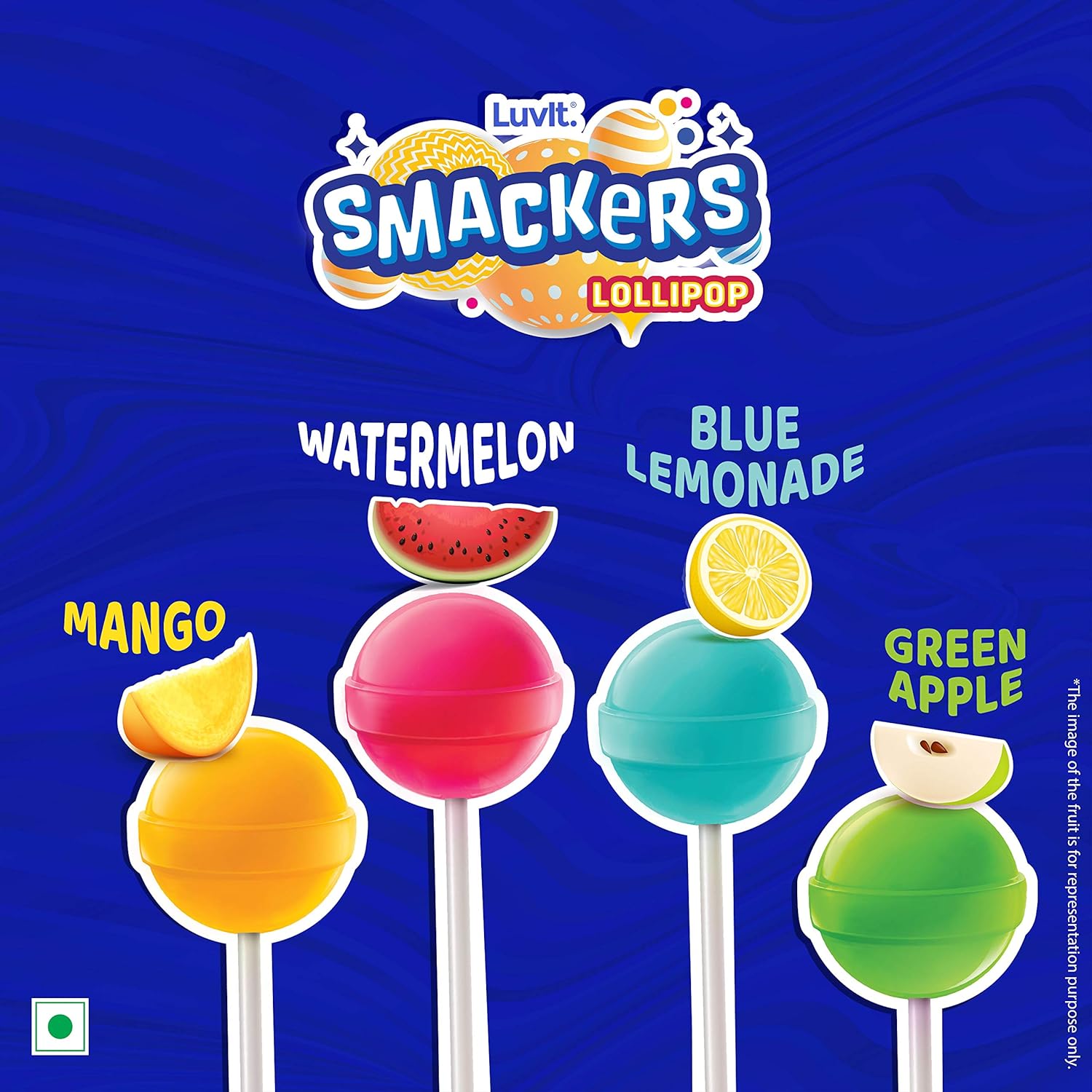 LuvIt. Smackers Chocolate and Fruit Flavoured Lollipops | Combo Pack - 48 Lollipops | Pack of 6-96g Each (FROM INDIA) SAB. 