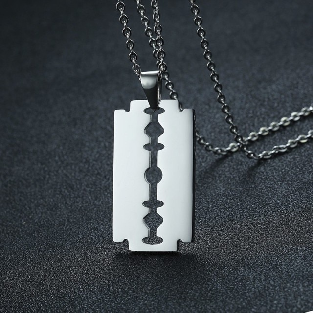 Vnox Unique Shaving Blade Pendant For 