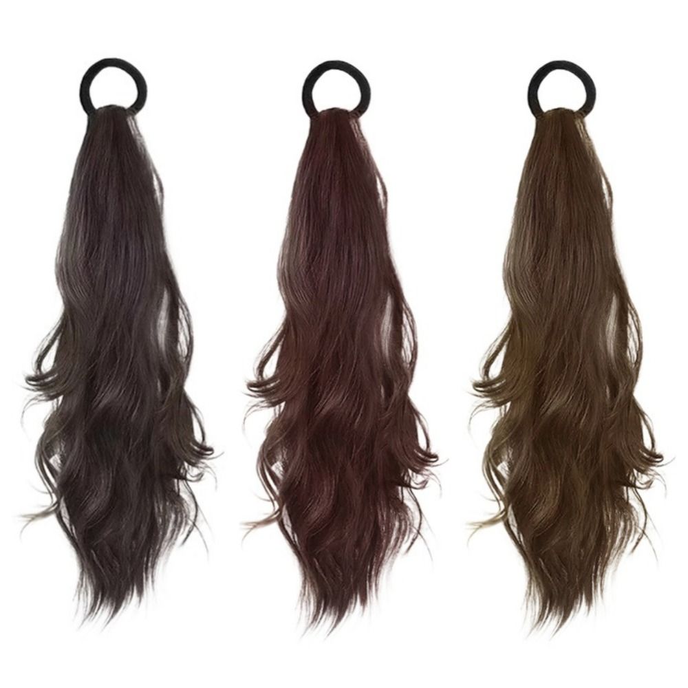 Heat Resistant Ponytail Hairpiece - 50cm Length, Brown/Black Colors