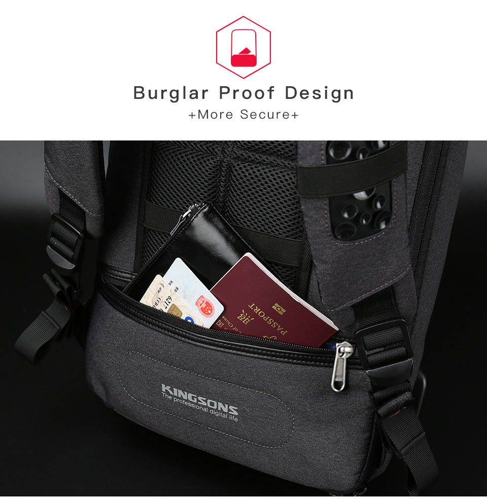 Style Laptop Backpack. KINGSONS. 13".3  Without TSA Lock. 