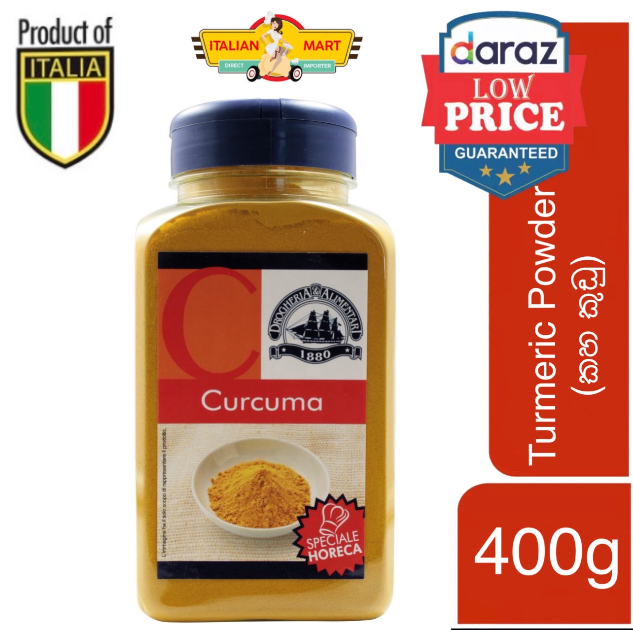 Turmeric Powder කහ කුඩු Drogheria & Alimentari 400g Made in Italy by Italian Mart