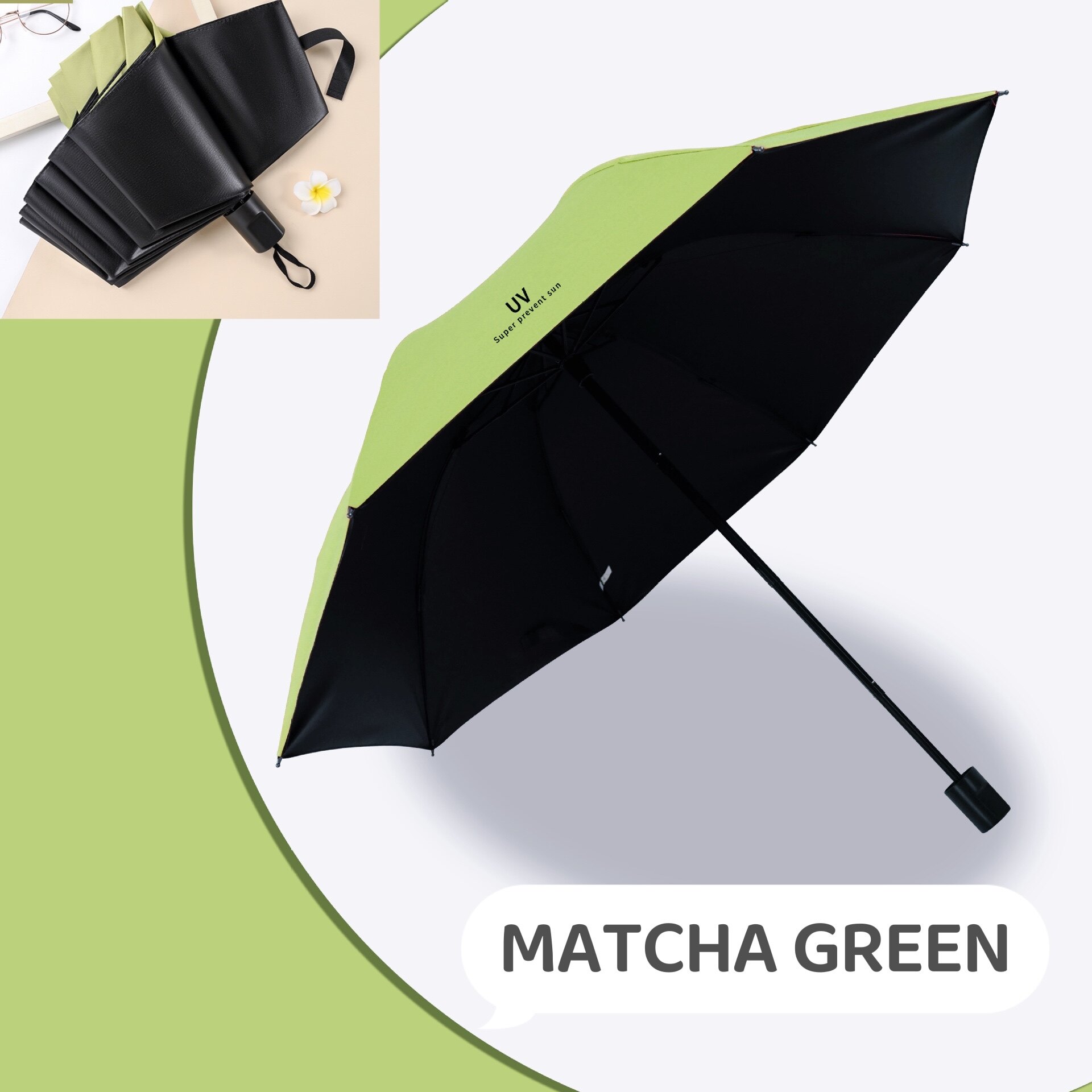 💥Ready Stock💥Manual Uv Umbrella Super Prevent Sun Folding Umbrella. 