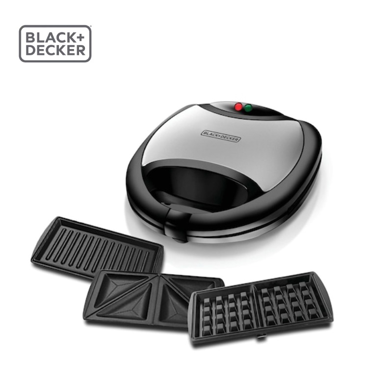 Black and Decker 3 in 1 Sandwich Grill and Waffle Maker TS2090-B5. 