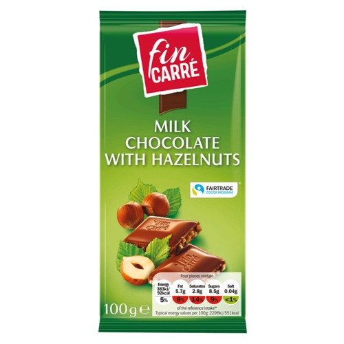 Fin Carre Milk Chocolate Whole Hazelnuts 100g