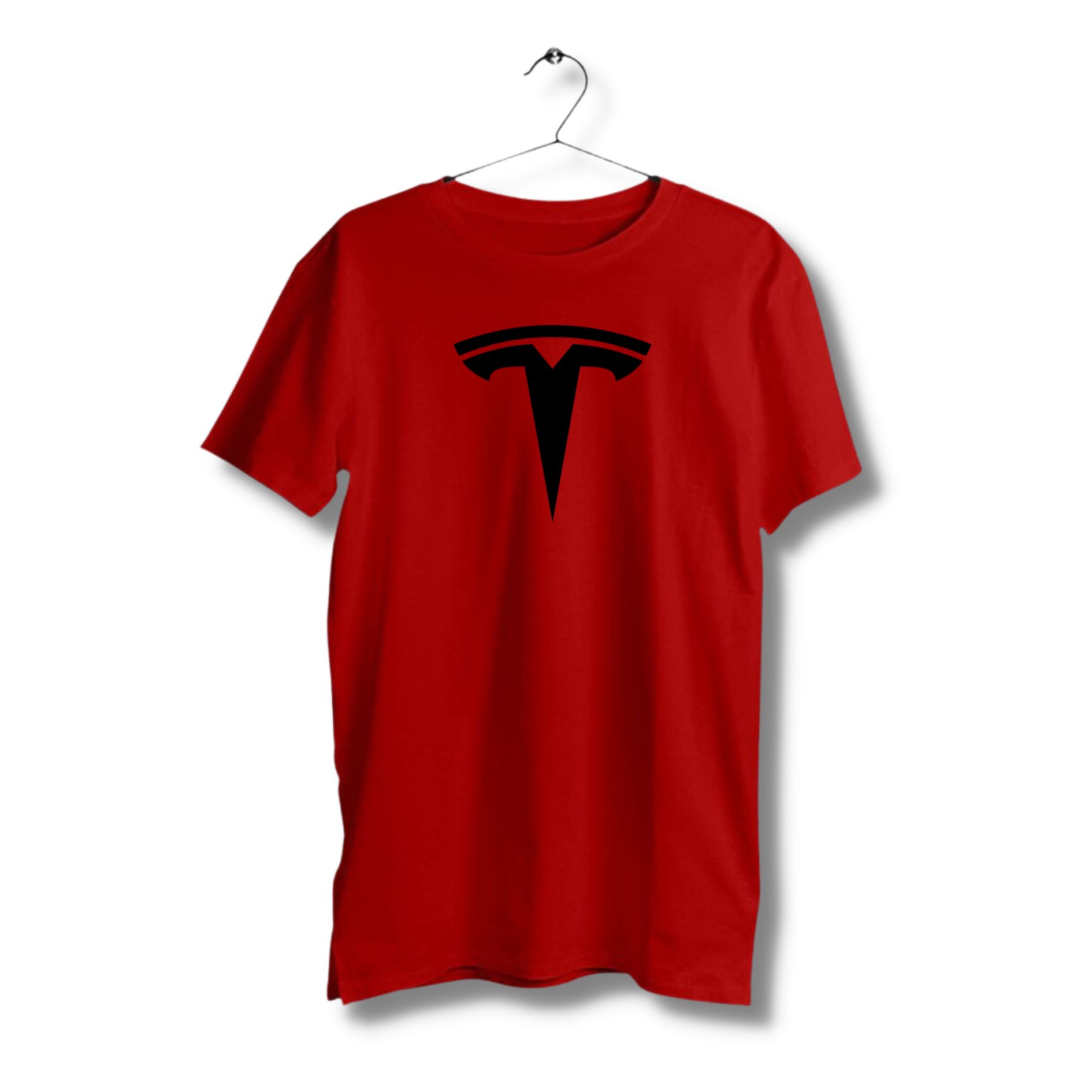 Tesla red Tshirt  unisex  tees  designer tees  crew neck  silver white  red  blue  black