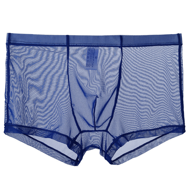 BZEL Men's Panties Big Size Thin Transparent Underwear Mid-waist Mesh Boxer Breathable Nude Youth Boxer. 