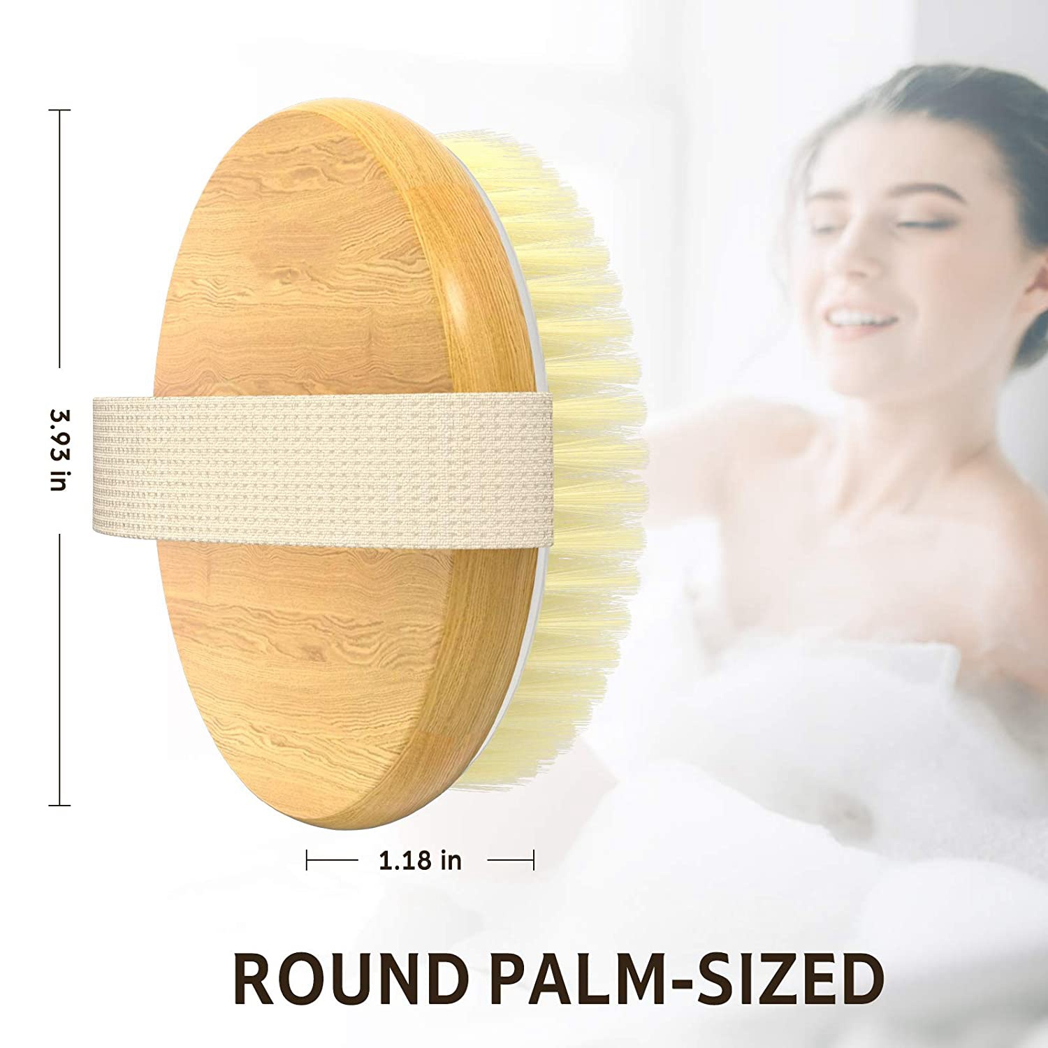 1 Pack Dry Body Brush, Shower Brush Wet and Dry Brushing, Dry Brush for Cellulite and Lymphatic, Body Scrubber with Soft. 