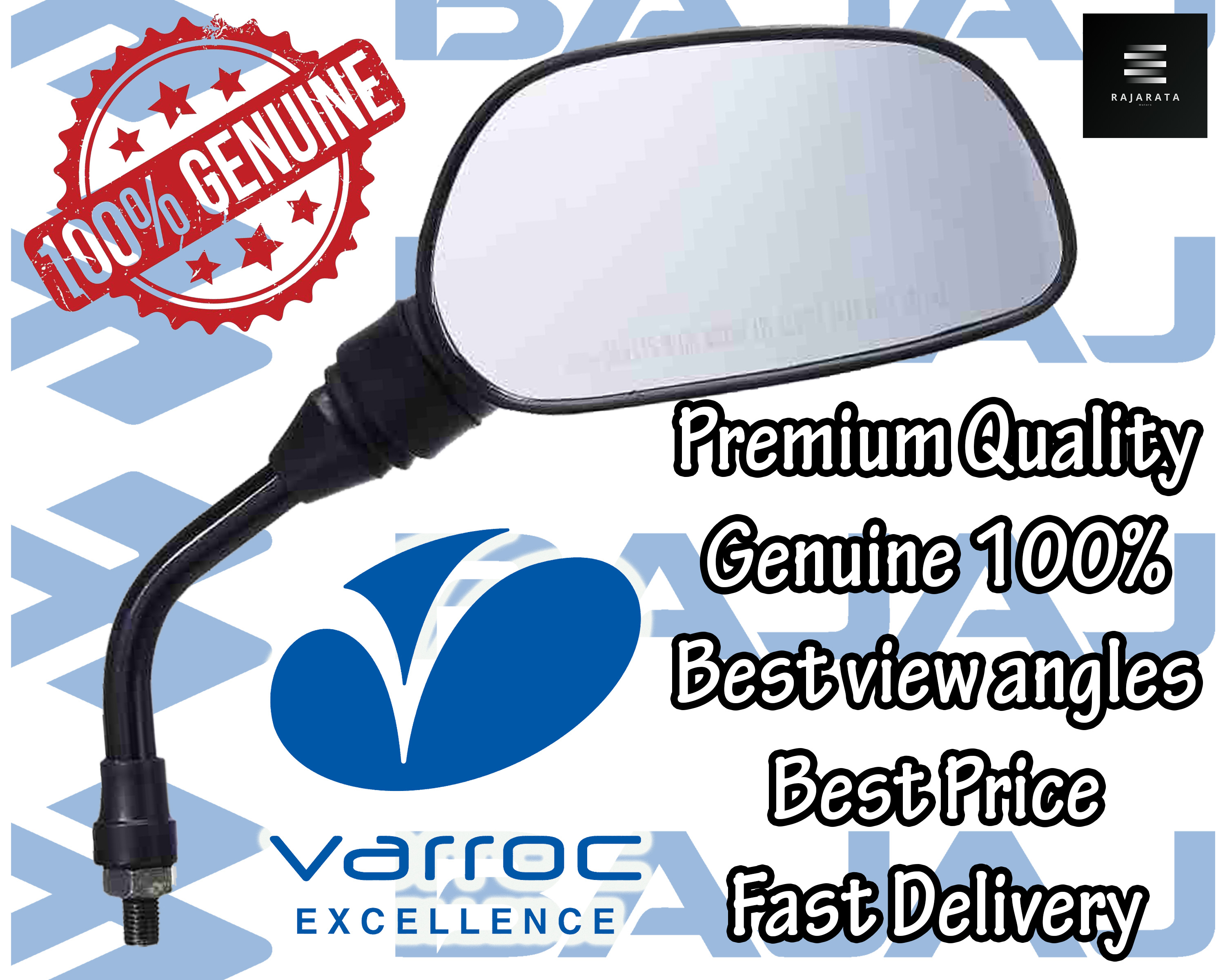 Bajaj CT100 / Platina / Discovery / Pulsar Side Mirror( BOTH SIDE ) - Original Indian Varroc. 