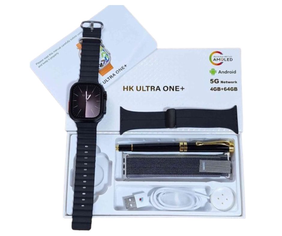 HK ULTRA ONE PLUS sim card Smart Watch, HK ULTRA ONE plus 5G SIM card compatible smart watch, Ultra One+ Smart Watch, Original 5G, GPS, WiFi Call, 4GB RAM, 64GB Memory, Download Any App That Can Take Photos, Android Smartwatch, New - Black. 
