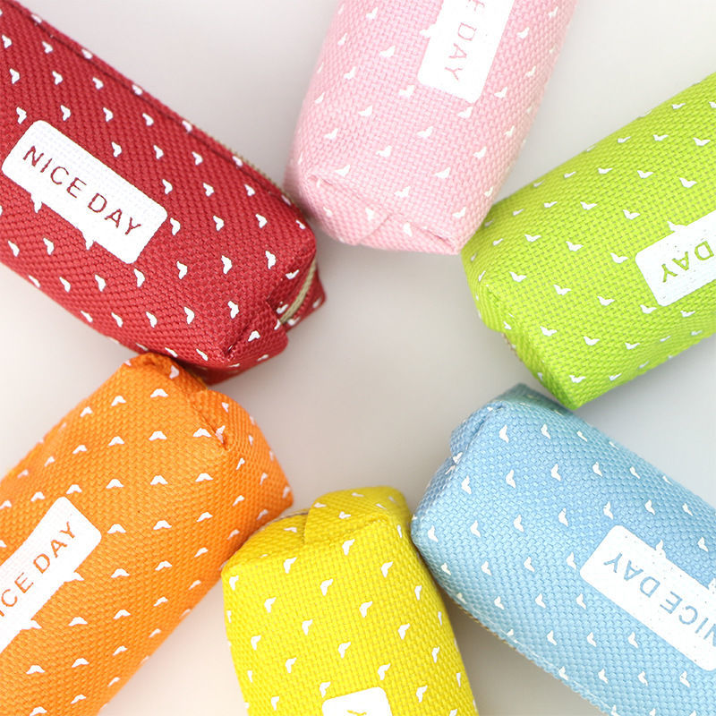 Candy Color Strip Polka Dot Pencil Case Creative Primary and Secondary School Students Gift Prizes Pencil Bag Boys and Girls Stationery Case【10Month4Day After】. 