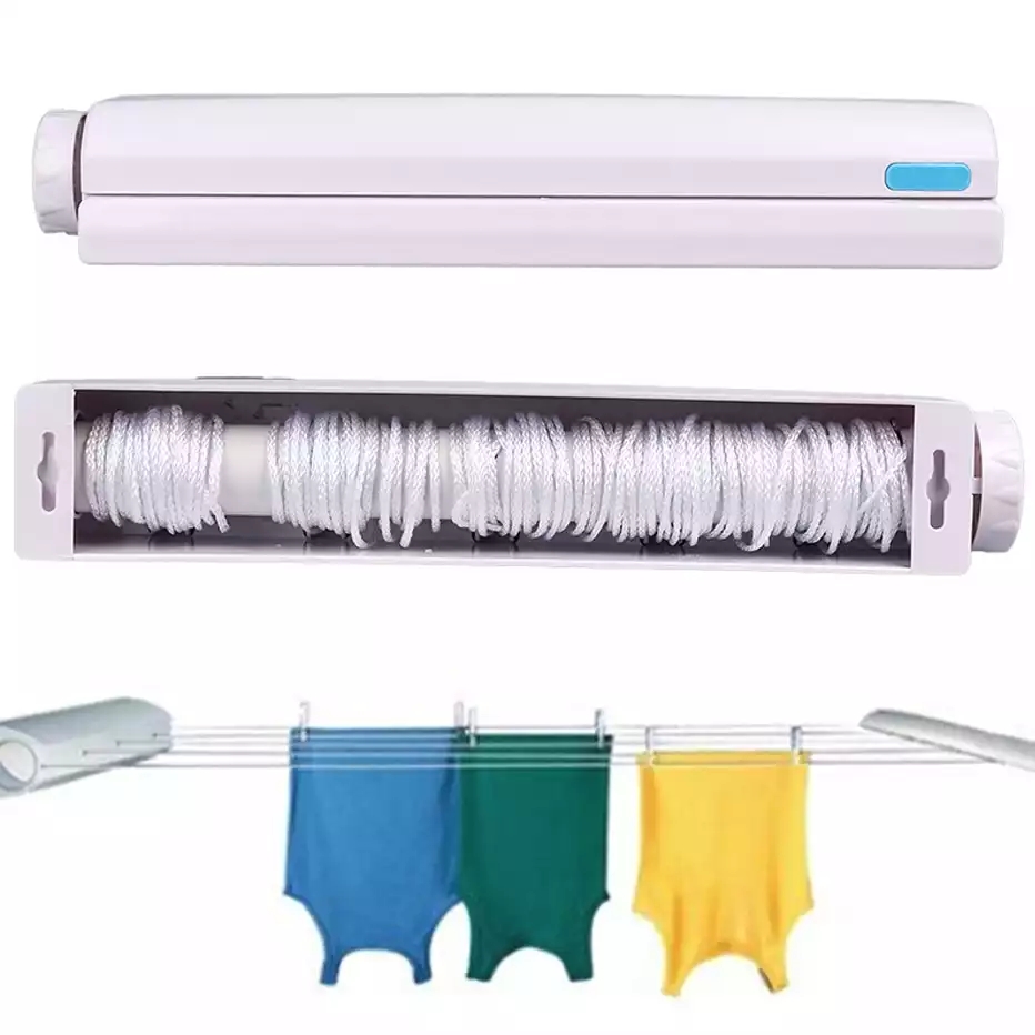 Retractable Clotheslines Clothes Hanger Rope Wall Mounted Hanger Drying  Towel Rack Flexible Clothesline Bathroom Clothes Dryer: Buy Online at Best  Prices in SriLanka | Daraz.lk