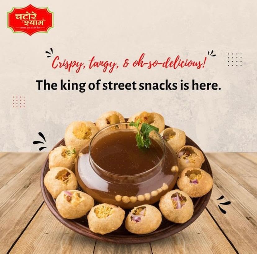 Chatorein Shyam Handmade Pani Puri Pellets | Premium Papad Fryums - 40 Pcs | Ready To Fry  (FROM INDIA) SAM. 