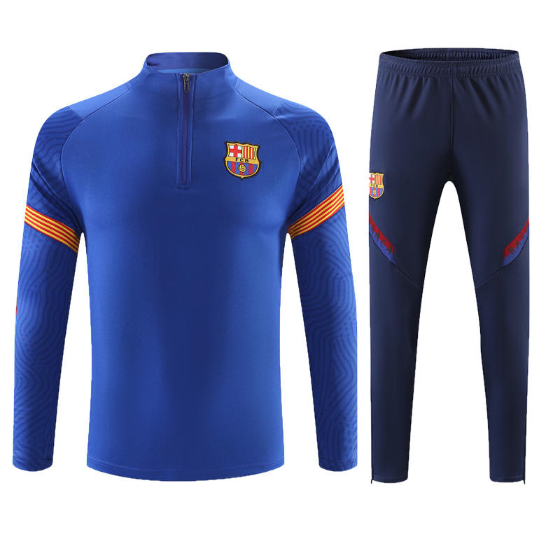 Autumn and Winter Football Training Clothing Set Casual Sports Half Zip Club Jersey Long Sleeve T-Shirt Pants Set. 