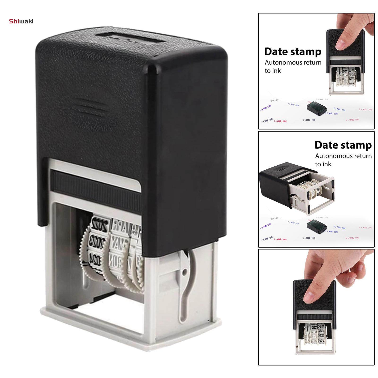 Self Inking Date Stamp with Adjustable Date Embellishment Crafts Business Print Stamp Office Years Month Day Shipping Due Date DIY Diary. 