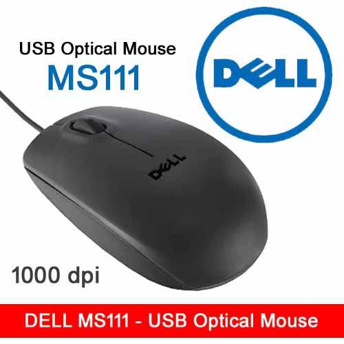 Dell Black Wired / Cable USB Optical Mouse MS111 For Computer Laptop PC Gaming Office Home Work Online Zoom Class 125959795 High-Five LK. 